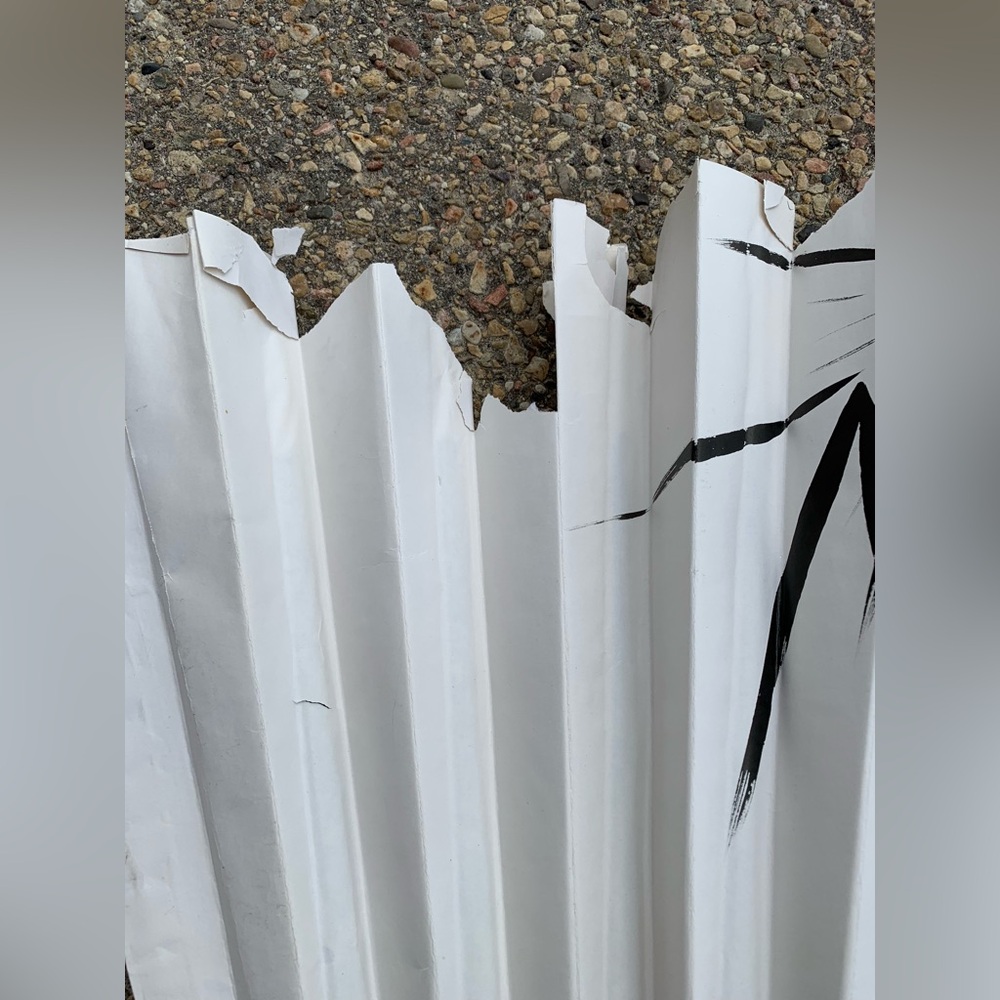 TLC Vintage Handpainted Bamboo Wall Fan 32” tall (ripped) - Picture 8 of 9